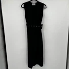 Modern Citizen Black Sleeveless Belted Wrap Midi Dress Grommet Belt XS Workwear