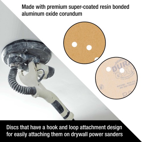 10 - 9" Drywall Sanding Discs, 80 Grit - 8 Hole Pattern Hook & Loop Sandpaper - Picture 5 of 5
