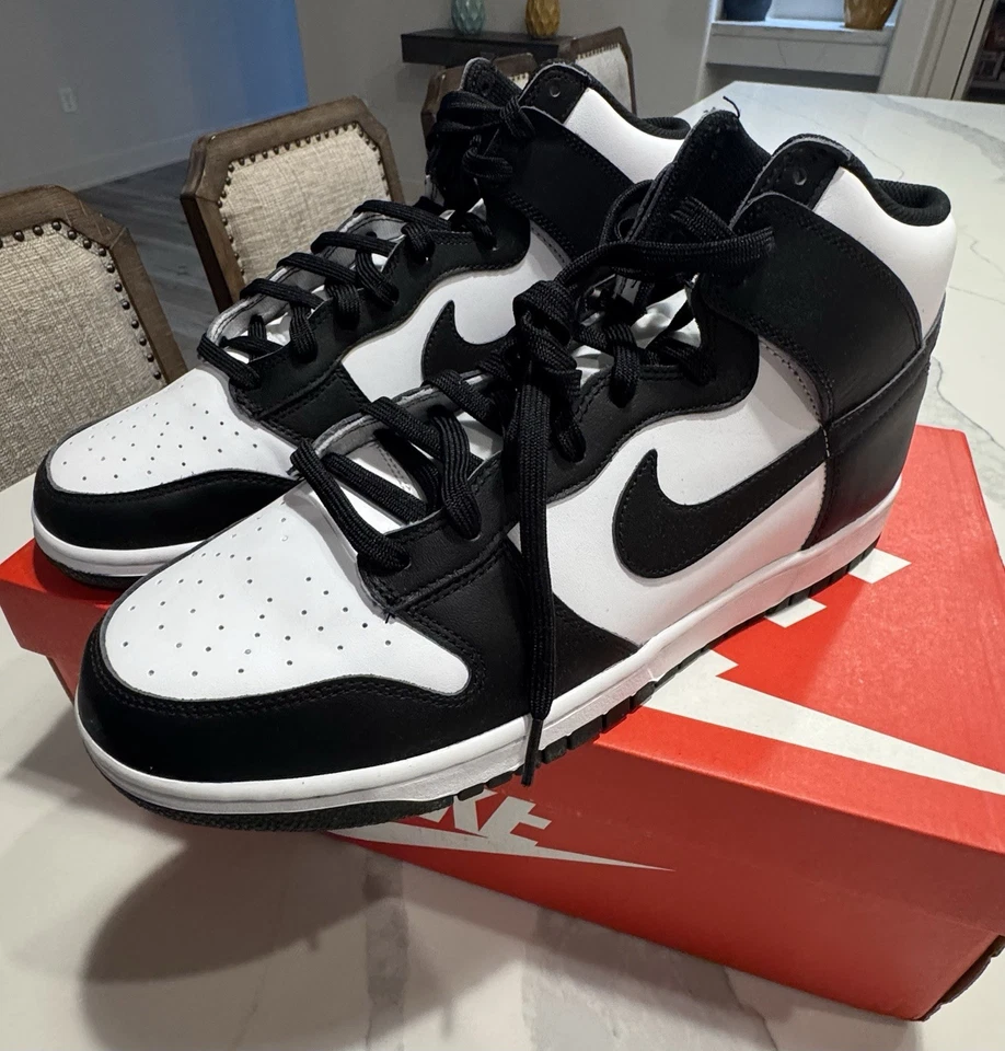 Nike Dunk High Panda Negro Blanco DD1399-105 Para hombres Talla 14 Totalmente Nuevas En Caja Foto 3 de 4