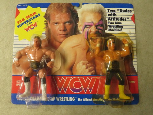 1990 WCW Tag Team Lex Luger & Sting (Pink Face Pai...