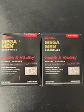2x GNC Mega Men Essentials Health Vitality 30 Packs x2 Vitamins READ DESCRIPTION