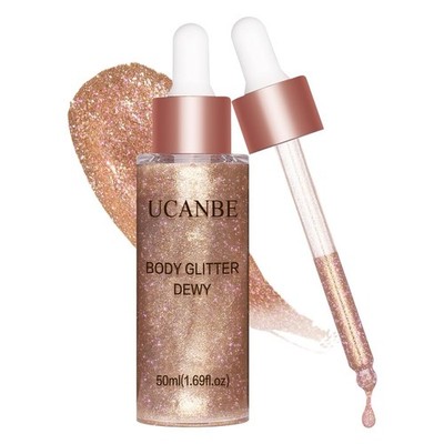UCANBE Hydrating Body Glitter Dewy Highlighter Luminizer Drops #03 Rose Gold