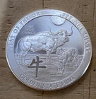 1 oz 999 FINE SILVER BU ROUND -Year of the OX FREE SHIPPING