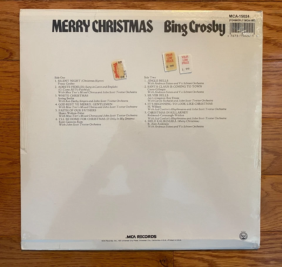 Bing Crosby - Merry Christmas LP MCA 1984 Pressing Mele Kalikimaka  Still Sealed - Image 2 of 2