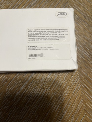 New Original OEM Apple Watch Sport Band ~ Black ~ 40mm ~ Opened Box - 第 2/3 張圖片