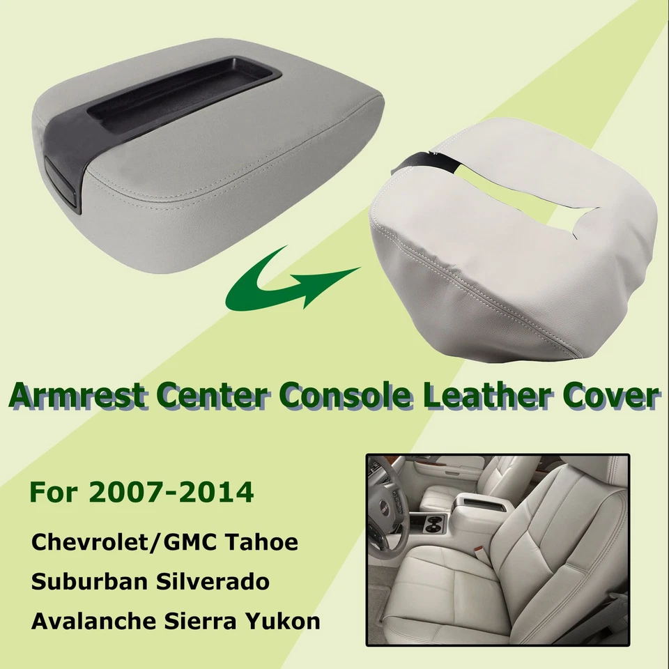 Cubierta de cuero con reposabrazos central gris para Chevy Avalanche Silverado 1500 2500-2014 Foto 2 de 4