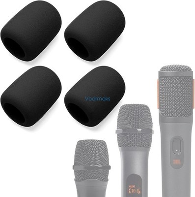 4-Pack Black Mic Cover for JBL PartyBox Mic, Wireless Two Microphone System