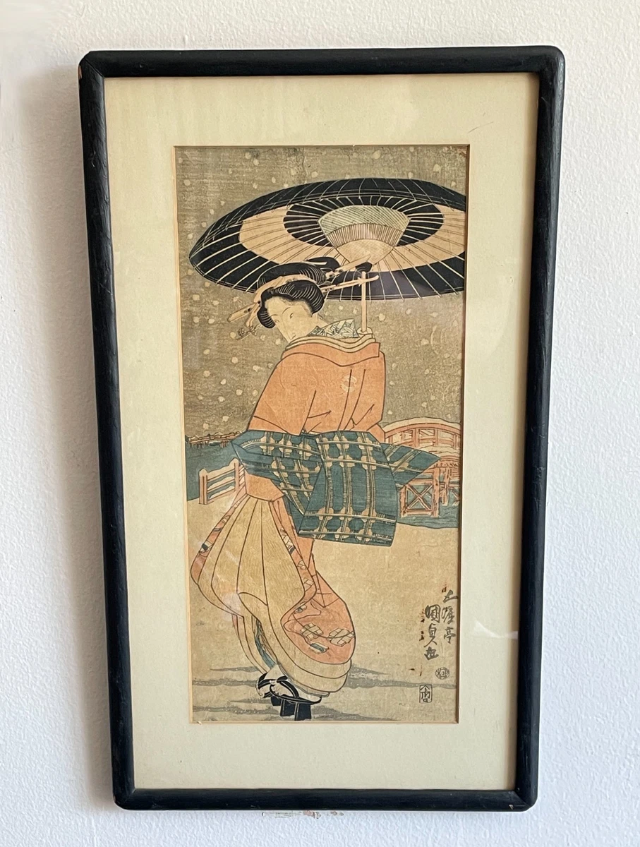老式木刻版画古董日本版画| eBay