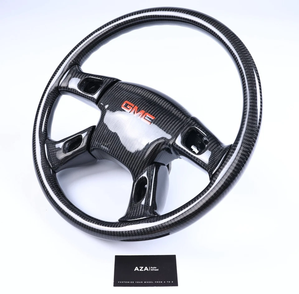 03-06 SILVERADO TAHOE SIERRA  CARBON FIBER STEERING WHEEL HORN COVER FOR SHOW - Image 3 of 4