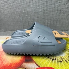 Quiksilver Cloudbreak Mens Size 13 Gray Slides Sandals Slip-On Pool Beach Wear