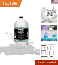 Pouring Masters 64oz Luster White Metallic Acrylic Paint for Fluid Art Creation
