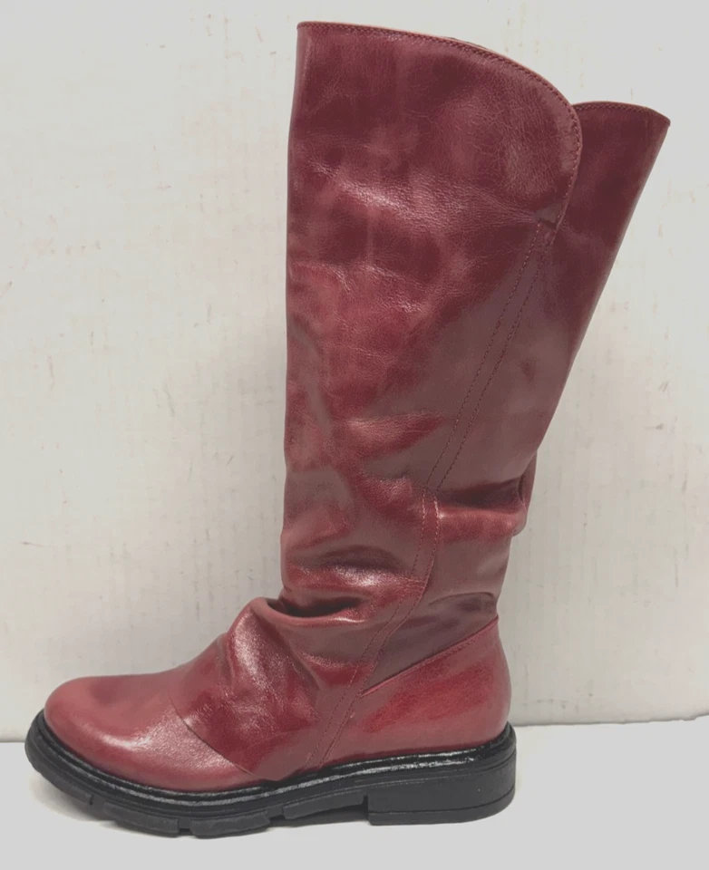 BOTAS DE CUERO SUAVE MIZ MOOZ CREMALLERA LATERAL BURDEOS 37EU / 7US NUEVAS # Z-83 Foto 4 de 4