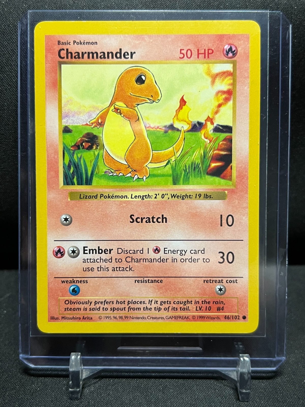 Charmander 46/102 Pokémon 1999 Shadowless Base Set LP