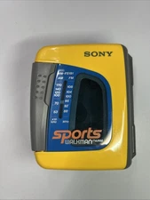 VTG Sony Sports Walkman AM/FM Radio Cassette Player WM-FS191 Yellow Working!!!