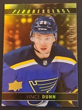 VINCE DUNN F-20 2017-18 Upper Deck FLUORESCENCE GOLD RC 137/150 BLUES