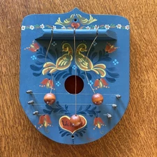 Folk Art Door Harp Vintage Birds Welcome Norwegian Rosemaling Cottage Core