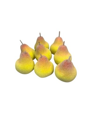 Vintage Sugar Beaded Pears Fake Fruit Lot of 8 Table Decor Centerpiece