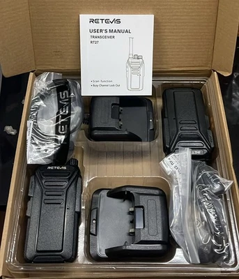 Retevis RT27 Walkie Talkie - 16 Kanäle PMR Funkgerät Lizenzfrei 2 Stück Schwarz