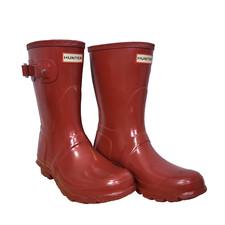 Hunter Women's Original Short Gloss Rain Boots in Military Red US Size 7