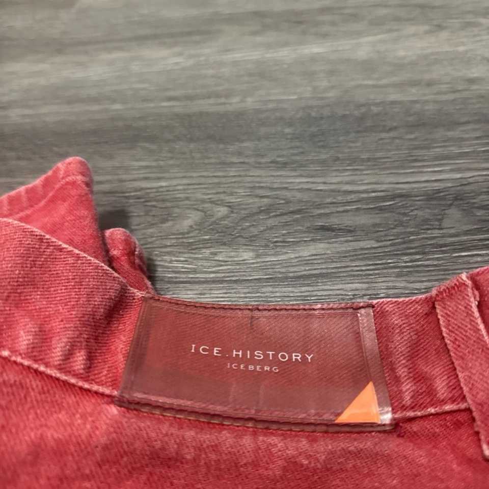 RARE Iceberg History Jeans Italy Red Denim Tom & Jerry Vintage 2000 Y2K Sz 40 - Image 3 of 4