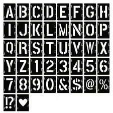 42 Pcs Letter Stencils Kit, 4 Inch Alphabet Number Symbol Templates for DIY Art