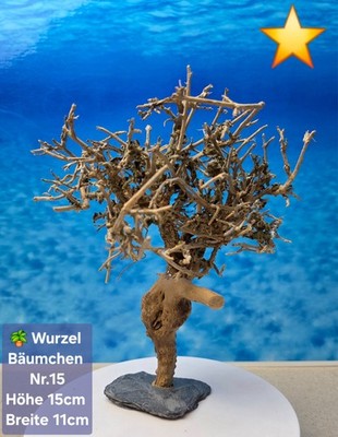  Aquarium Wurzel Bonsai Bäumchen auf Schieferplatte 
