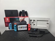Nintendo Switch with Neon Red and Blue Joy-Con HAC-001 CIB Complete Tested