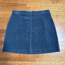 Forever 21 Corduroy Mini Skirt Women's Large Gray High Waist Retro 90s Style