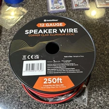 12 Gauge AWG 250ft Speaker Wire True Spec and Soft Touch Cable - Great Use fo...