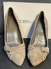 BCBGeneration Light Brown Suede Studded Pumps...