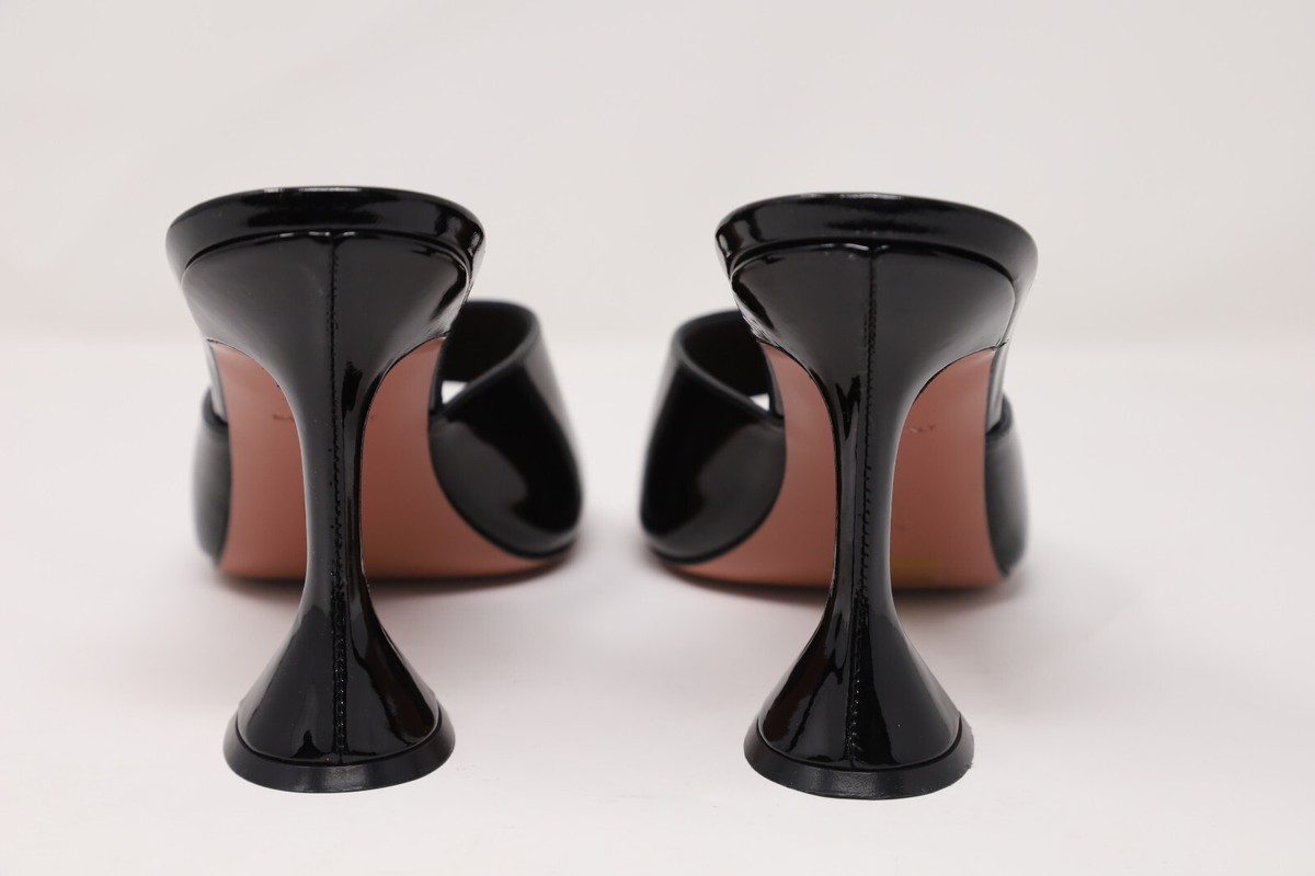 Amina Muaddi Lupita black patent leather mules eu 41 | eBay