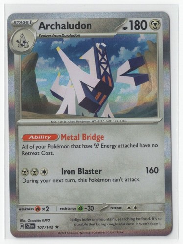 Pokemon Stellar Crown 107/142 Archaludon Holo