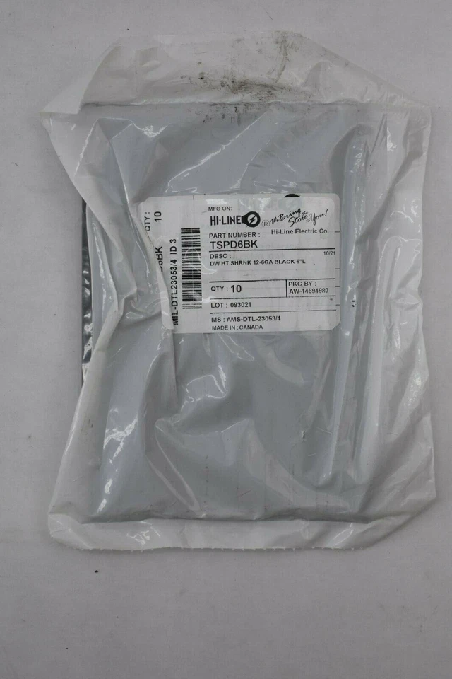 Lot of 60 Hi-Line Electric Dual Wall Heat Shrink Poly Tubes 3/8" x 6" Black - Image 4 of 4