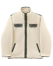 Vans Womens Dreaming Sherpa Jacket / Bone White Olive / Rrp £120