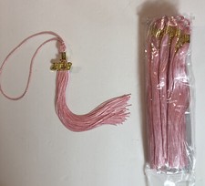 10 Pink Graduation Tassel With Gold Date Drop 2023 NEW