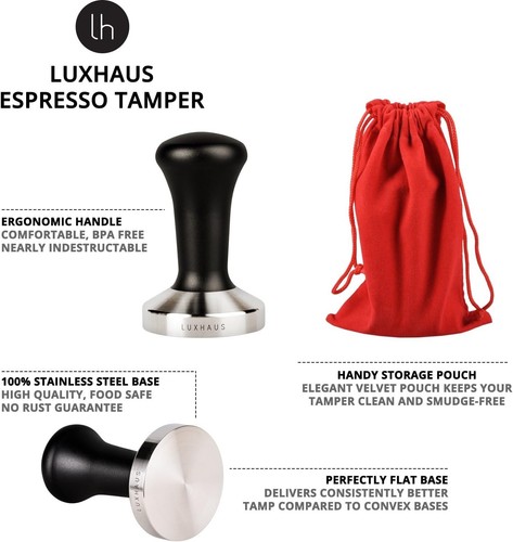 ESPRESSO TAMPER 58MM BARISTA COFFEE TAMPER WITH 100% FLAT STAINLESS STEEL BASE - Picture 4 of 7