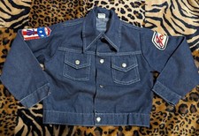 Vtg 70s 80s SEARS boys Denim Blue Jeans Jacket PATCHES Perma-prest sz 5 473