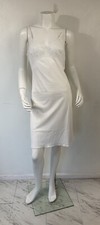 VTG 70's OLGA WHITE W/ STRETCH NYLON BODICE FULL SLIP Nightgown SZ 32C