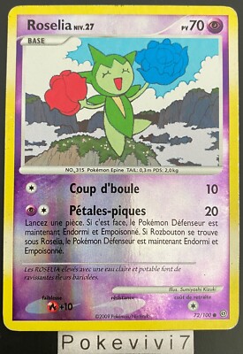 Pokemon Karte ROSELIA 72/100 REVERSE Diamant und Perle D&P DE GEBRAUCHT