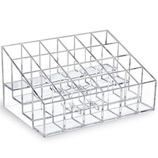 Clear Acrylic Lipgloss Lipstick Organizer Display Rack with 24 Slots