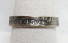 RARE 1952 SILVER WASHINGTON QUARTER COIN RING SIZE 10