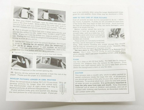 Polaroid Land Film Type 20 P-153C - Instruction Manual Pamphlet - B182 - Picture 2 of 3