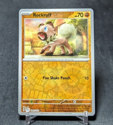 Rockruff Common Reverse Holo Fighting Temporal Forces Pokemon Card 089/162