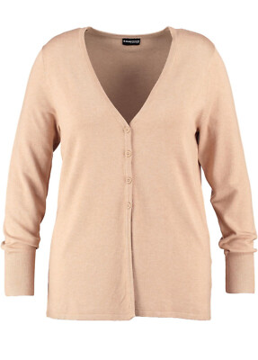 SAMOON Strickjacke/Cardigan by Gerry Weber Basic beige langarm NEU Damen Gr.54