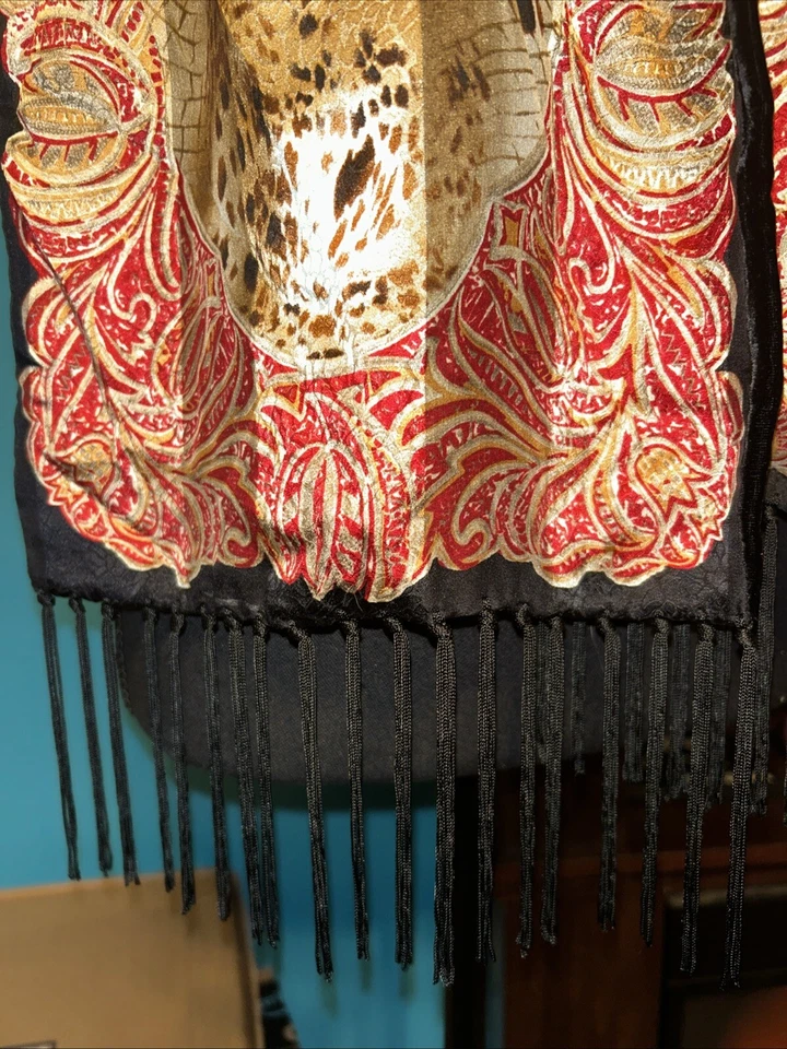 100% Silk Vintage Andrienna Landau Studio Women’s  80-90’s Animal Print - Image 3 of 4