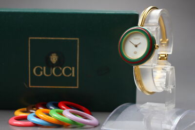■ 美品 ■ グッチ GUCCI Change bezel 11/12.2 Vintage GUCCI Change Bezel 11/12.2 10 Colors Gold Ladies