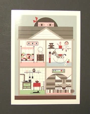 Edie Harper (Charley's Wife) Notecards "Cat and House" 4 Pack w/Envelopes