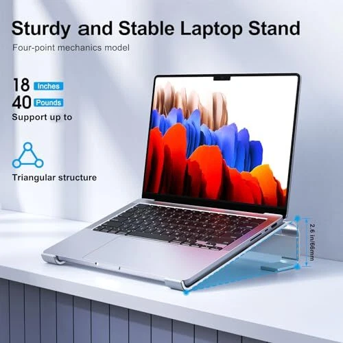 Laptop Stand Ergonomic Laptop Stand for Desk Aluminum Computer Laptop Riser H...