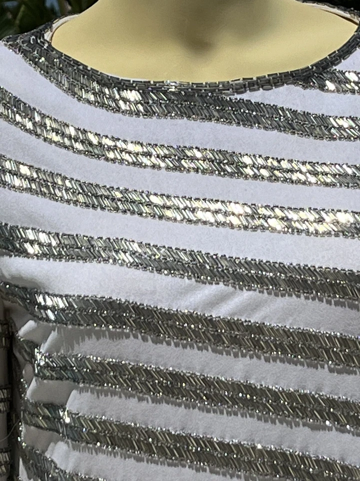 Vestido vintage años 80 Giorgio Beverly Hills adornado dobladillo asimétrico mediano Foto 4 de 4