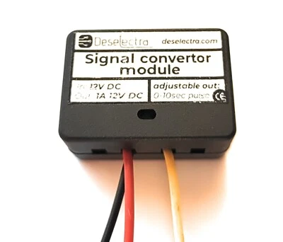 DESELECTRA Convert Constant signal to adjustable 0-10 s single pulse 12V Car Auto with box